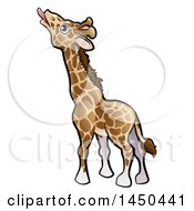 Poster, Art Print Of Cartoon Giraffe Reaching With His Tongue