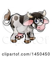 Clipart Graphic Of A Cartoon Happy Cow Royalty Free Vector Illustration
