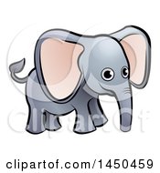 Clipart Graphic Of A Cartoon Happy Elephant Royalty Free Vector Illustration