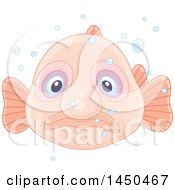 Poster, Art Print Of Swimming Blobfish And Bubbles