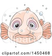 Poster, Art Print Of Cartoon Swimming Blobfish