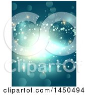 Poster, Art Print Of Blue Abstract Background Of Sparkles And Flares