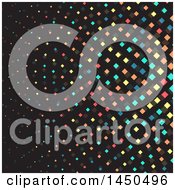 Clipart Graphic Of A Background Of Colorful Diamonds On Black Royalty Free Vector Illustration