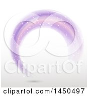 Clipart Graphic Of A Purple Sparkly Watercolor Arch On A Shaded Background Royalty Free Vector Illustration
