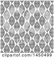 Poster, Art Print Of Background Of Black And White Floral Damask Diamonds