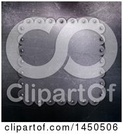 Clipart Graphic Of A Scalloped Plaque Over Scratched Metal Royalty Free Illustration