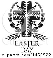 Poster, Art Print Of Black And White Cross And Easter Text