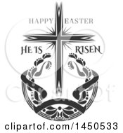 Poster, Art Print Of Black And White Cross And Easter Text