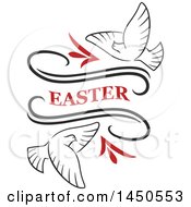 Poster, Art Print Of Easter Text With Doves