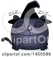 Poster, Art Print Of Cartoon Sleeping Witch Cat Character Mascot