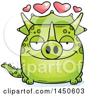 Clipart Graphic Of A Cartoon Loving Triceratops Character Mascot Royalty Free Vector Illustration