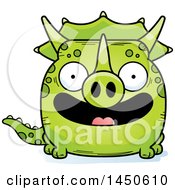 Poster, Art Print Of Cartoon Smiling Triceratops Character Mascot