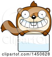 Poster, Art Print Of Cartoon Squirrel Character Mascot Over A Blank Sign