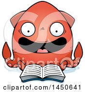 Poster, Art Print Of Cartoon Reading Squid Character Mascot