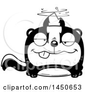Clipart Graphic Of A Cartoon Black And White Drunk Skunk Character Mascot Royalty Free Vector Illustration