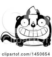 Clipart Graphic Of A Cartoon Grinning Skunk Character Mascot Royalty Free Vector Illustration
