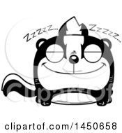 Clipart Graphic Of A Cartoon Sleeping Skunk Character Mascot Royalty Free Vector Illustration