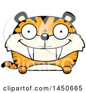 Poster, Art Print Of Cartoon Happy Saber Toothed Tiger Character Mascot