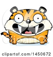 Cartoon Smiling Saber Toothed Tiger Character Mascot