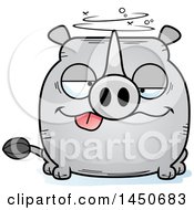 Poster, Art Print Of Cartoon Drunk Rhinoceros Character Mascot