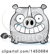 Poster, Art Print Of Cartoon Grinning Rhinoceros Character Mascot
