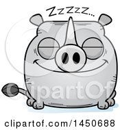 Poster, Art Print Of Cartoon Sleeping Rhinoceros Character Mascot