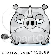 Clipart Graphic Of A Cartoon Sad Rhinoceros Character Mascot Royalty Free Vector Illustration