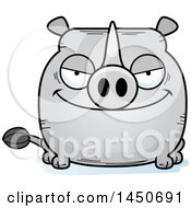 Clipart Graphic Of A Cartoon Sly Rhinoceros Character Mascot Royalty Free Vector Illustration