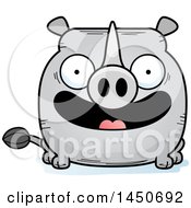 Poster, Art Print Of Cartoon Smiling Rhinoceros Character Mascot
