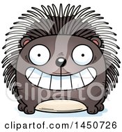 Clipart Graphic Of A Cartoon Grinning Porcupine Character Mascot Royalty Free Vector Illustration