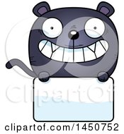 Poster, Art Print Of Cartoon Black Panther Character Mascot Over A Blank Sign