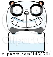 Poster, Art Print Of Cartoon Panda Character Mascot Over A Blank Sign