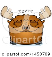 Poster, Art Print Of Cartoon Sleeping Moose Character Mascot
