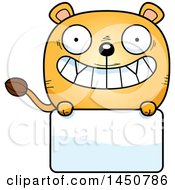 Poster, Art Print Of Cartoon Lioness Character Mascot Over A Blank Sign