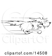 Happy Dog Running As Fast As He Can Clipart Illustration