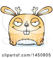 Clipart Graphic Of A Cartoon Sly Jackalope Character Mascot Royalty Free Vector Illustration