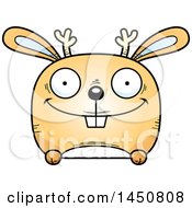 Clipart Graphic Of A Cartoon Happy Jackalope Character Mascot Royalty Free Vector Illustration