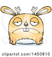 Clipart Graphic Of A Cartoon Sad Jackalope Character Mascot Royalty Free Vector Illustration