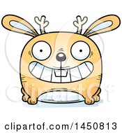 Clipart Graphic Of A Cartoon Grinning Jackalope Character Mascot Royalty Free Vector Illustration