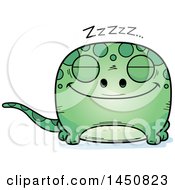Poster, Art Print Of Cartoon Sleeping Gecko Character Mascot