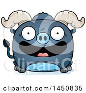 Poster, Art Print Of Cartoon Smiling Blue Ox Character Mascot