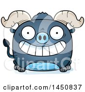 Poster, Art Print Of Cartoon Grinning Blue Ox Character Mascot