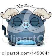 Poster, Art Print Of Cartoon Sleeping Blue Ox Character Mascot