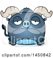 Poster, Art Print Of Cartoon Sad Blue Ox Character Mascot