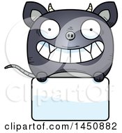 Cartoon Chupacabra Character Mascot Over A Blank Sign