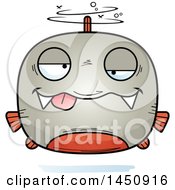 Poster, Art Print Of Cartoon Drunk Piranha Fish Character Mascot
