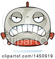 Clipart Graphic Of A Cartoon Mad Piranha Fish Character Mascot Royalty Free Vector Illustration