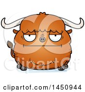 Clipart Graphic Of A Cartoon Bored Ox Character Mascot Royalty Free Vector Illustration