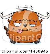 Clipart Graphic Of A Cartoon Drunk Ox Character Mascot Royalty Free Vector Illustration