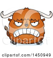Clipart Graphic Of A Cartoon Mad Ox Character Mascot Royalty Free Vector Illustration